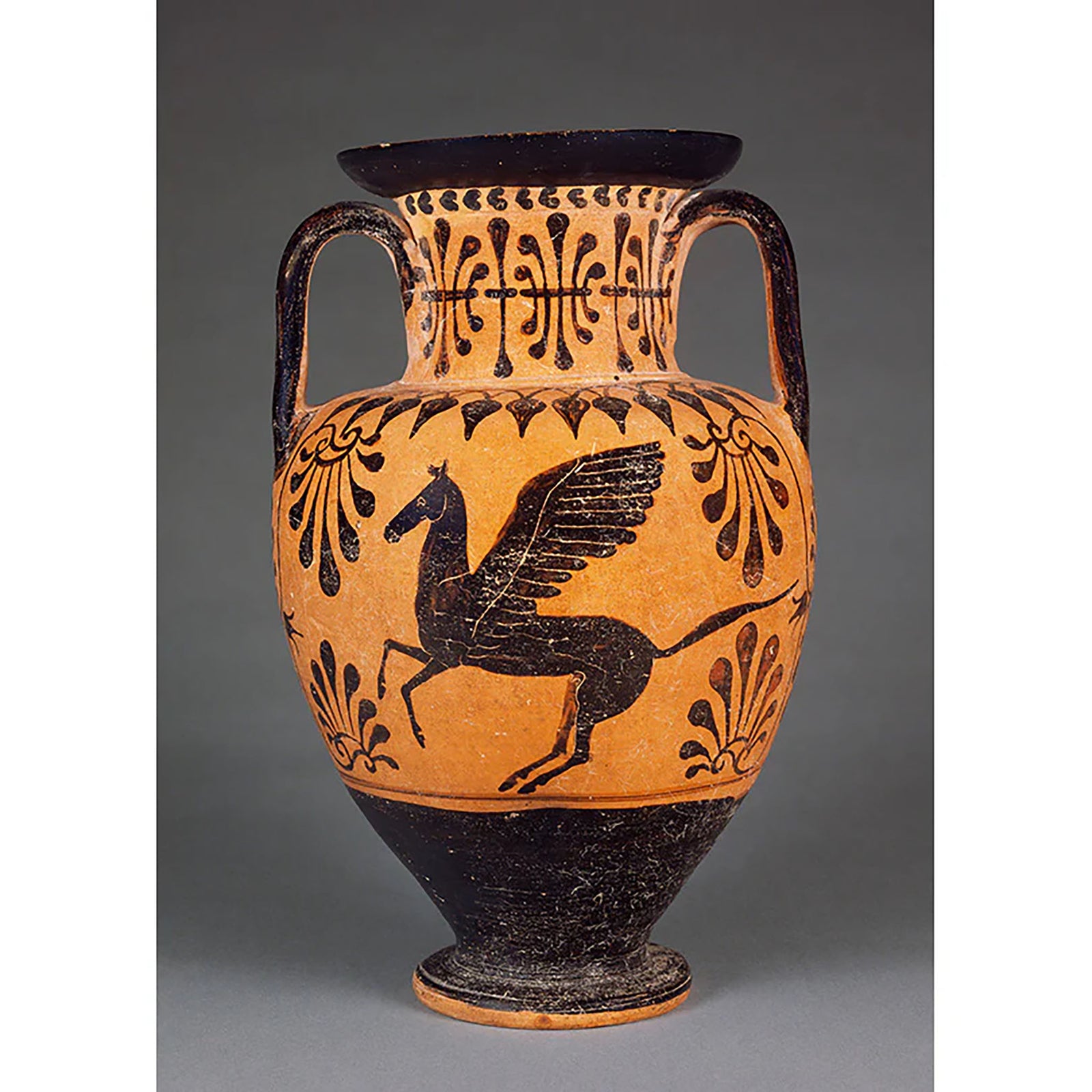 A resin magnet with an illustration of Pegasus inspired by a Greek neck-amphora vessel.