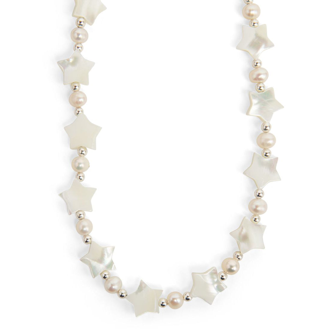 Mother-of-Pearl Star Bead Strand Choker