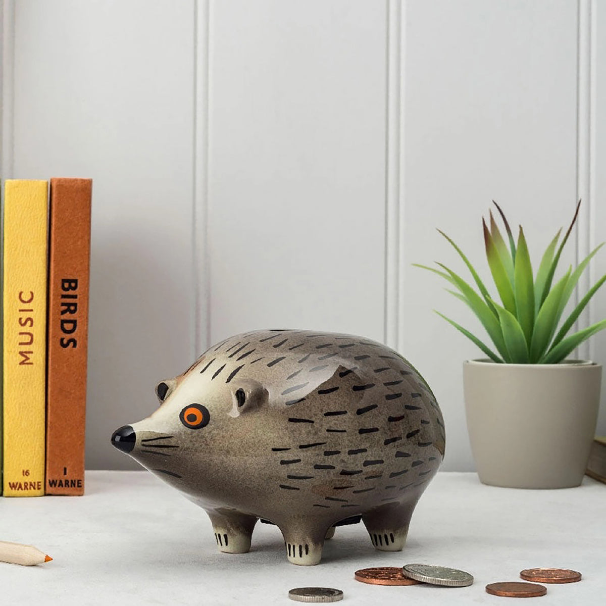 Ceramic Hedgehog Money Bank