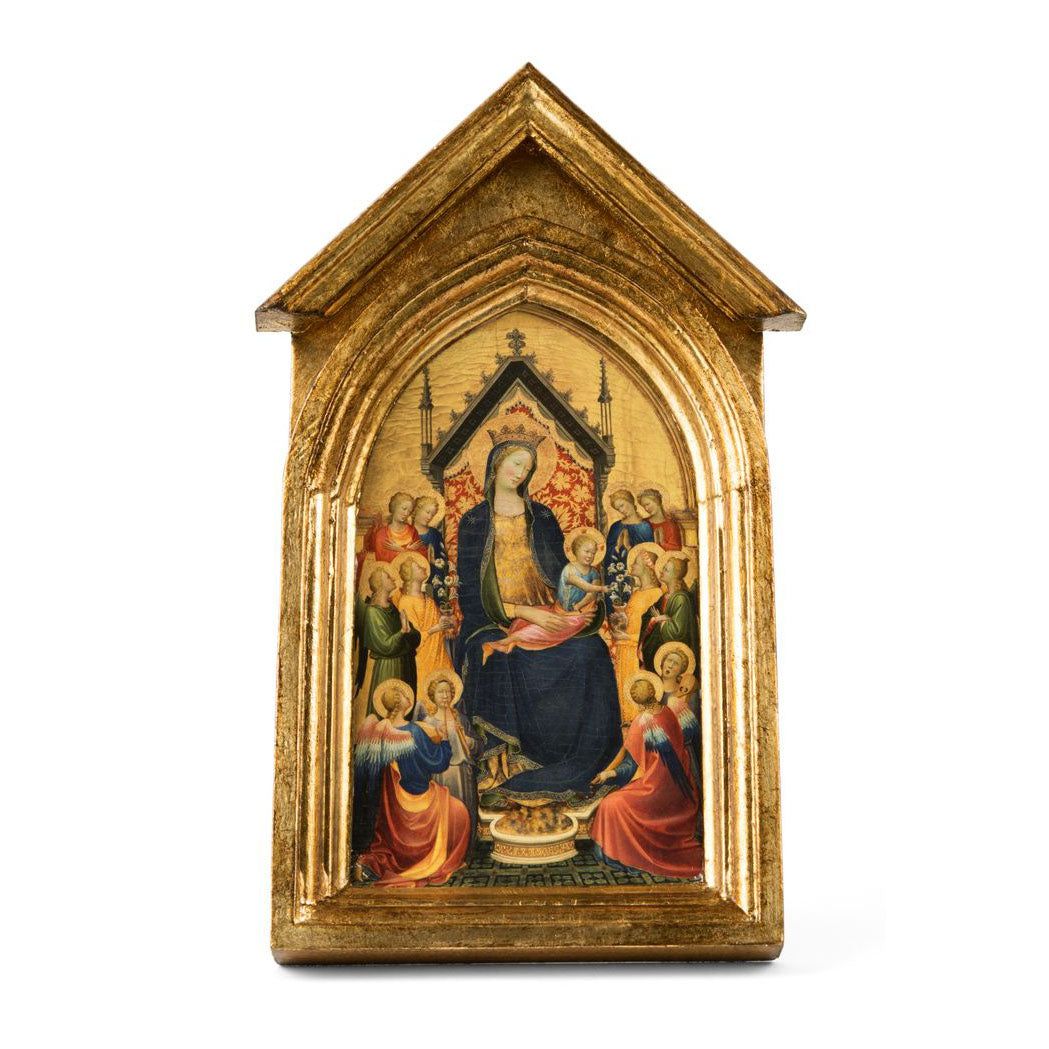 アート・デザイン・音楽 MEDIEVAL &RENAISSANCE MINIATURE PAINTING Medieval Panel Reproduction - Madonna and Child with Musical