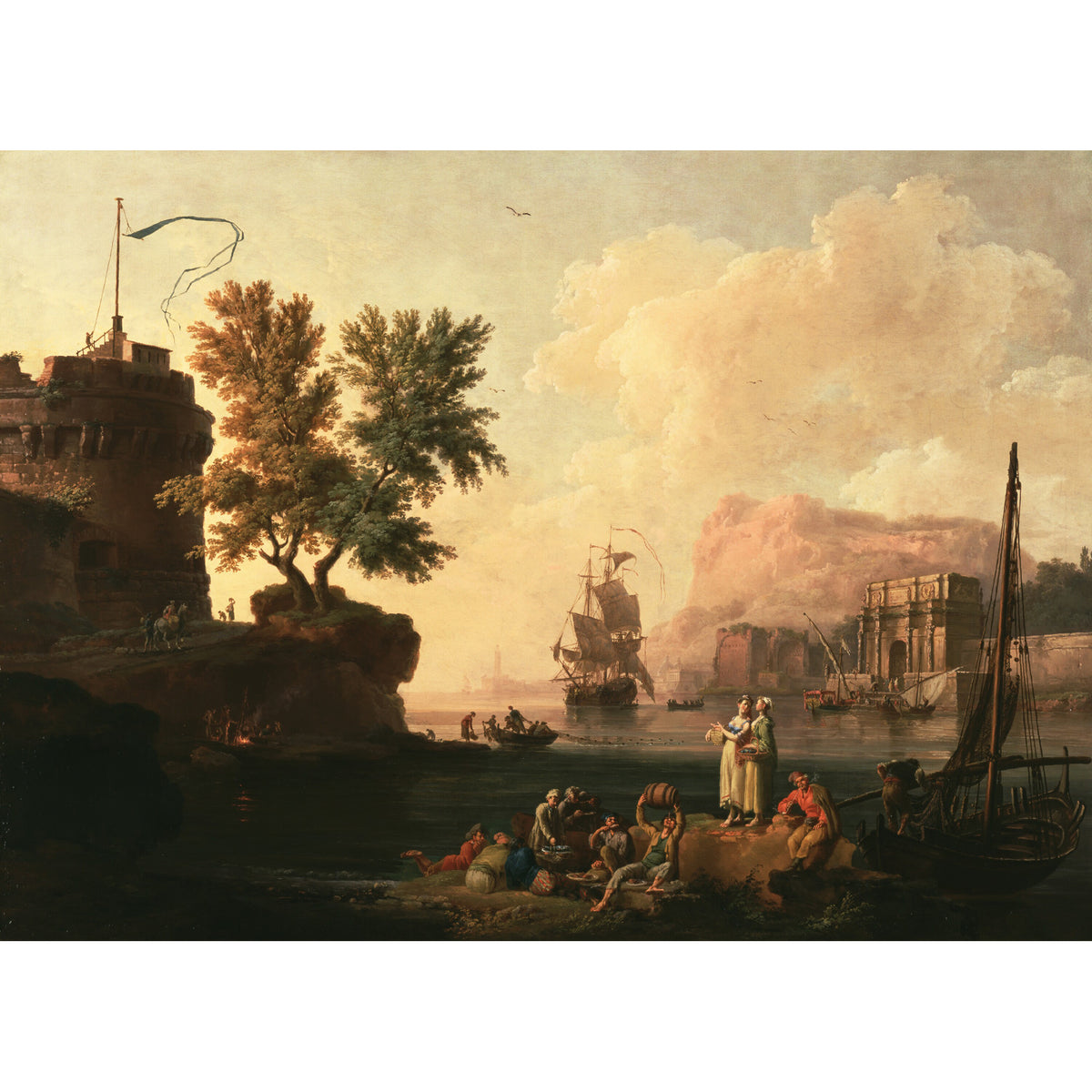 Mediterranean Harbor Scene Bandana
