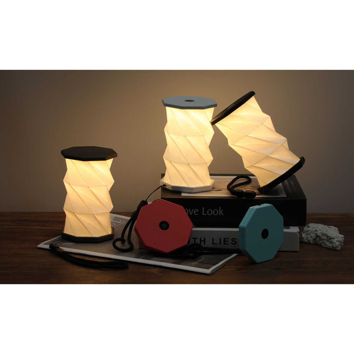 Mini Twist Hexagon Lamp - Teal