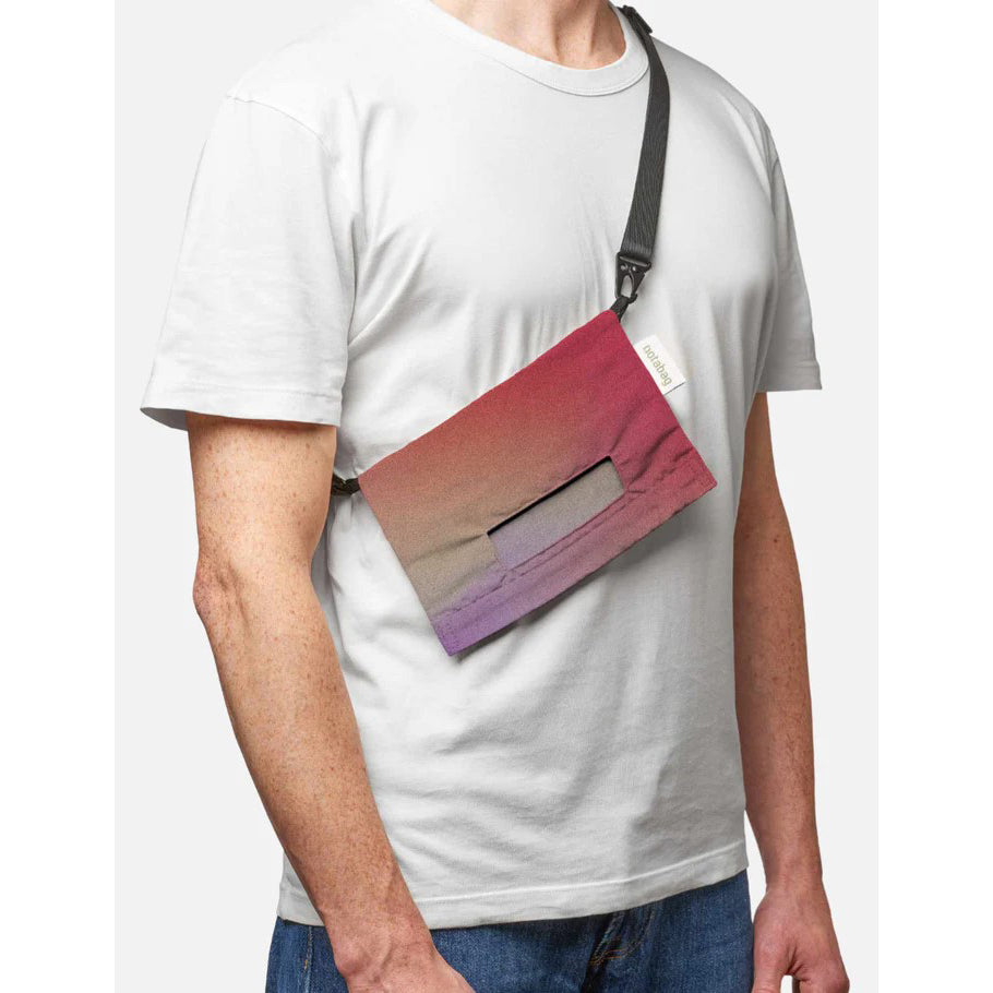 Recycled crossbody bag in pink and purple