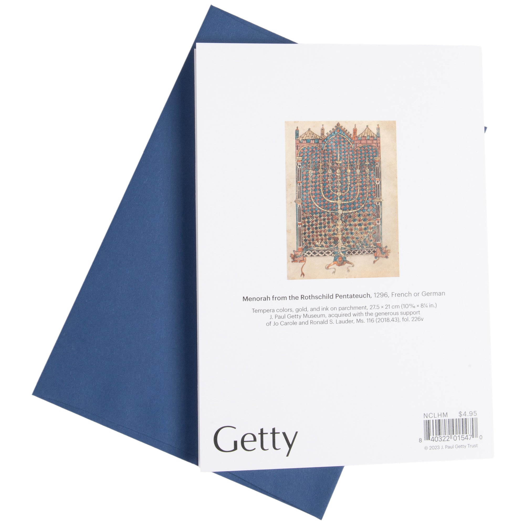 Decorative card with intricate design and blue envelope