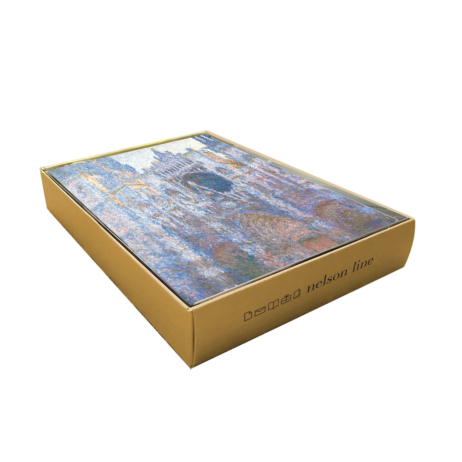 Notecards with a scenic design on a white background