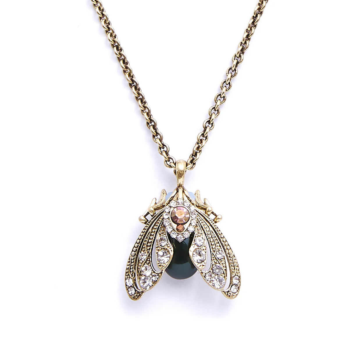 Bejeweled Moth Pendant Necklace