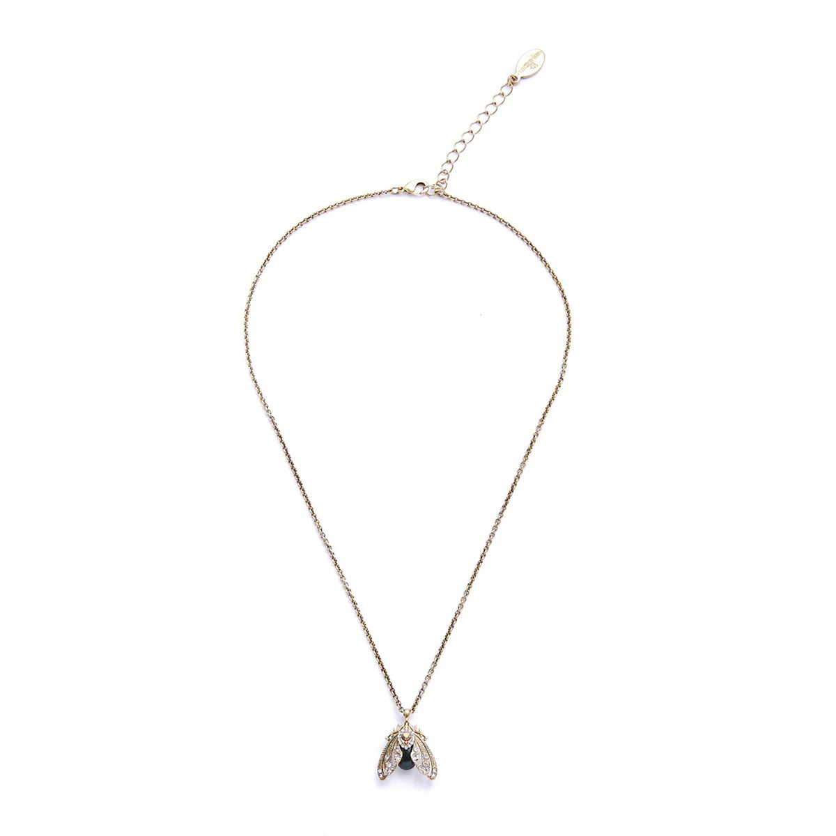 Bejeweled Moth Pendant Necklace