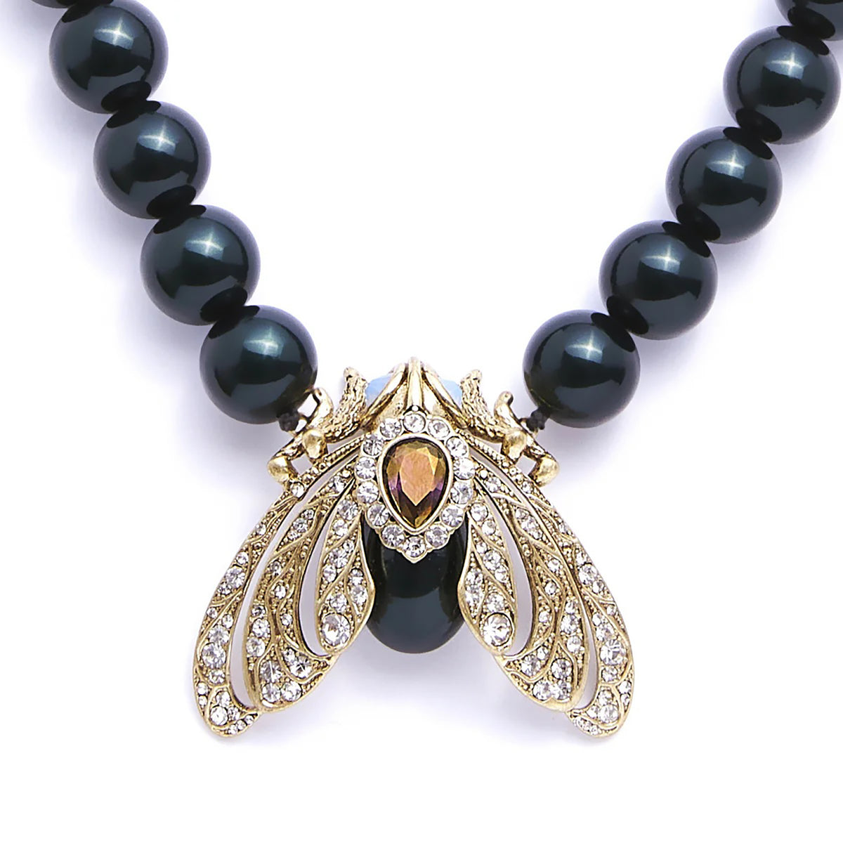 Bejeweled Moth Statement Necklace