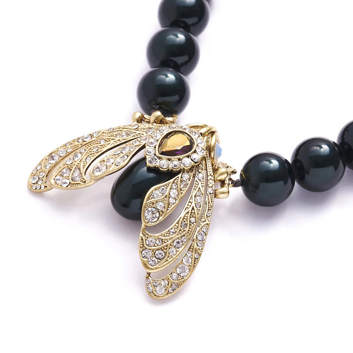 Bejeweled Moth Statement Necklace