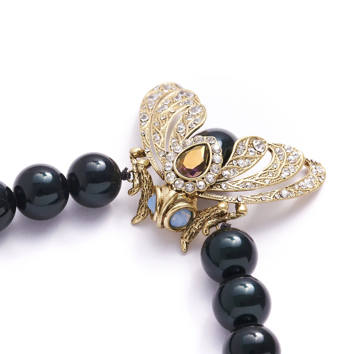 Bejeweled Moth Statement Necklace