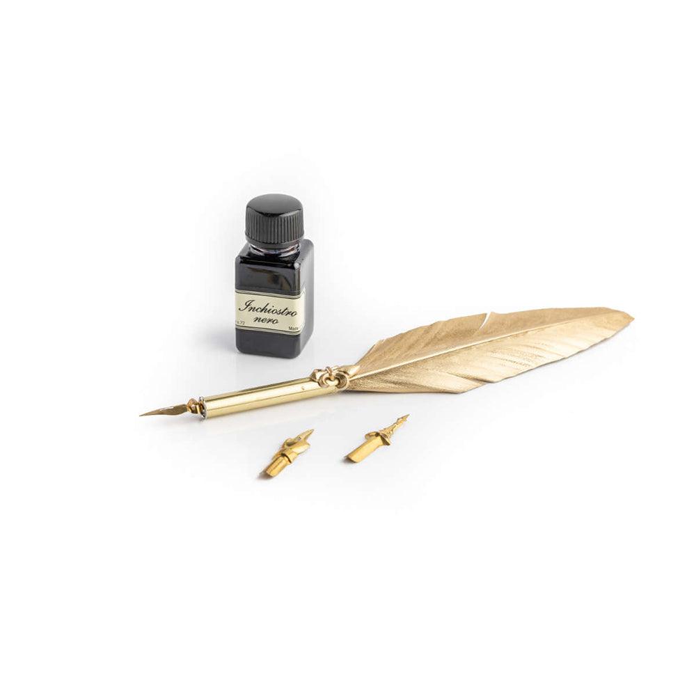 Gold Feather Calligraphy Set