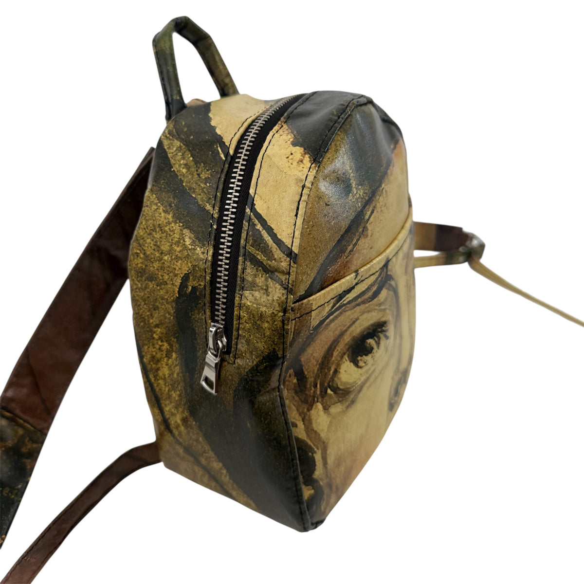 Backpack with artistic design on a white background