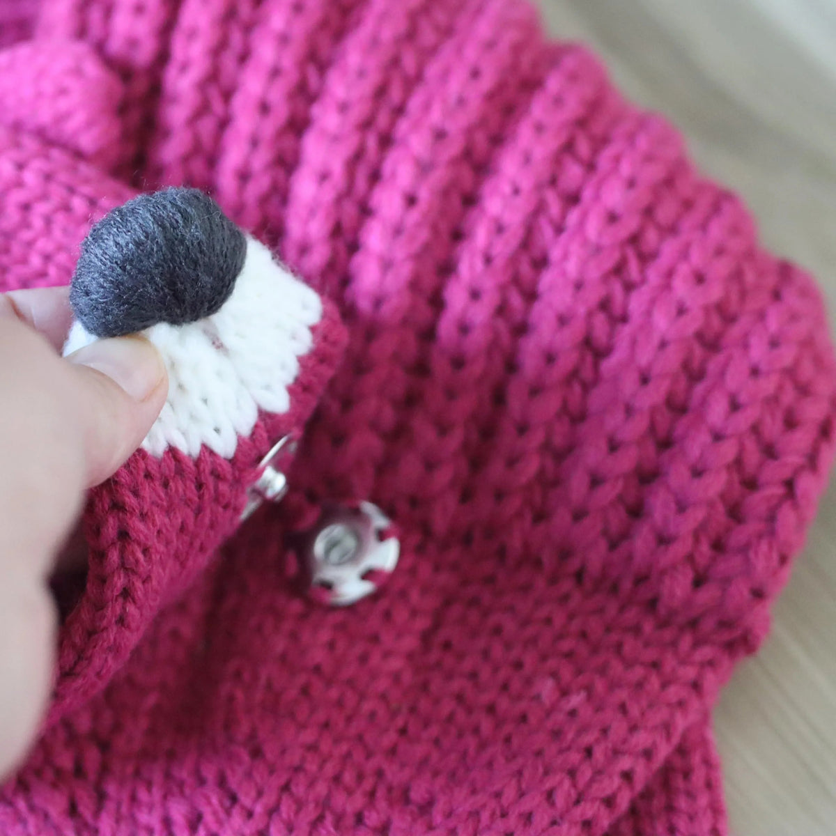 Knit Fox Scarf - Plum