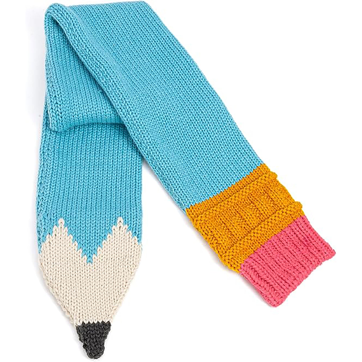 Knitted Pencil Scarf - Blue
