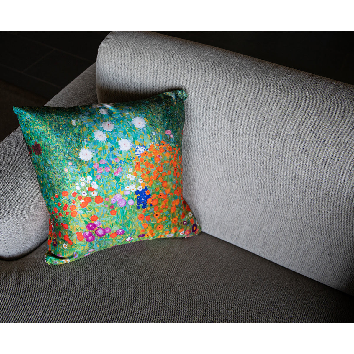 Gustav Klimt Flower Garden Decorative Pillow