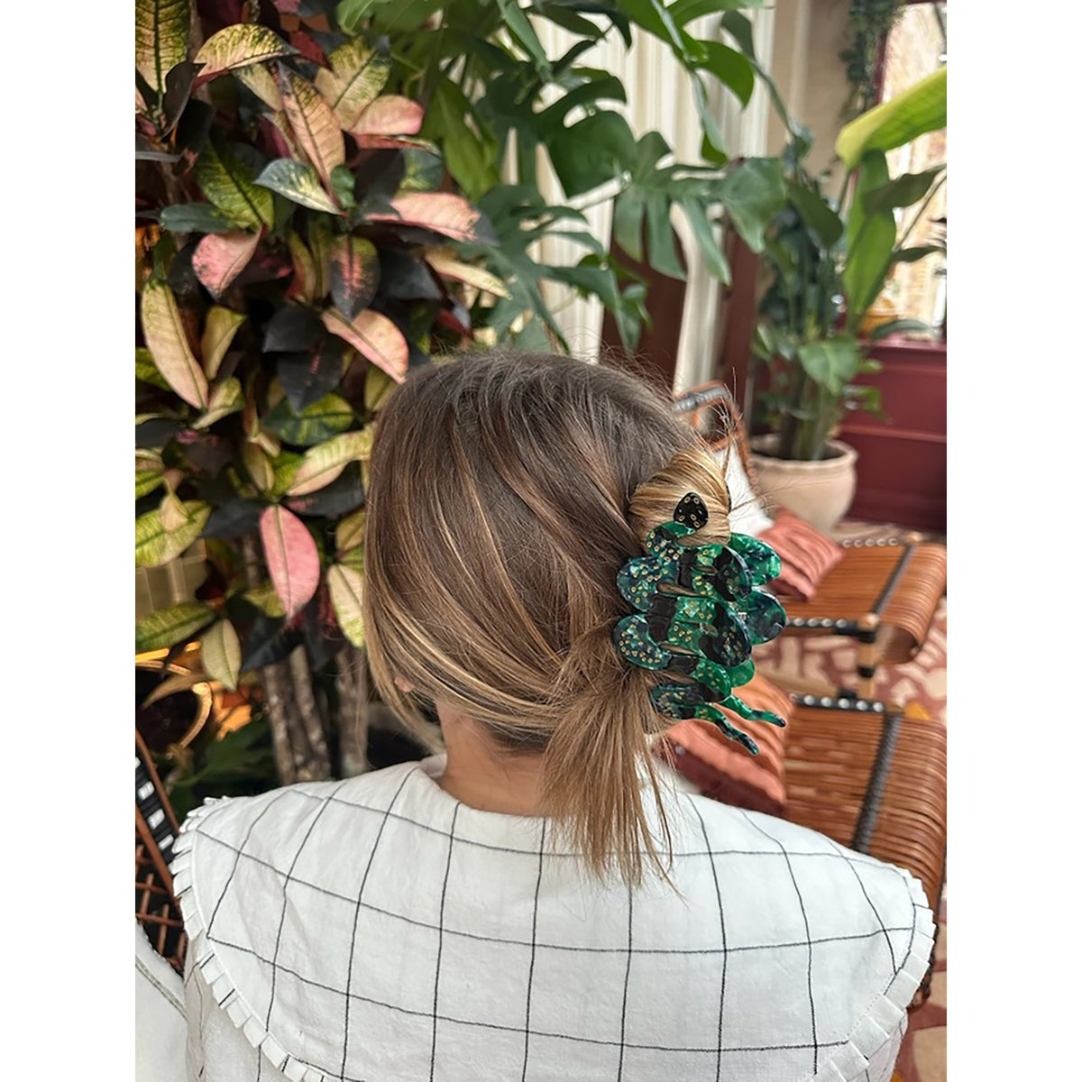 Hand-Painted Snake Hair Clip