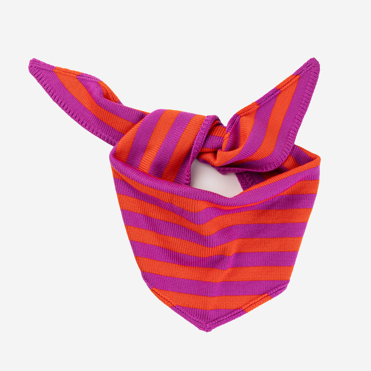 Simple Stripe Triangle Scarf - Poppy & Magenta