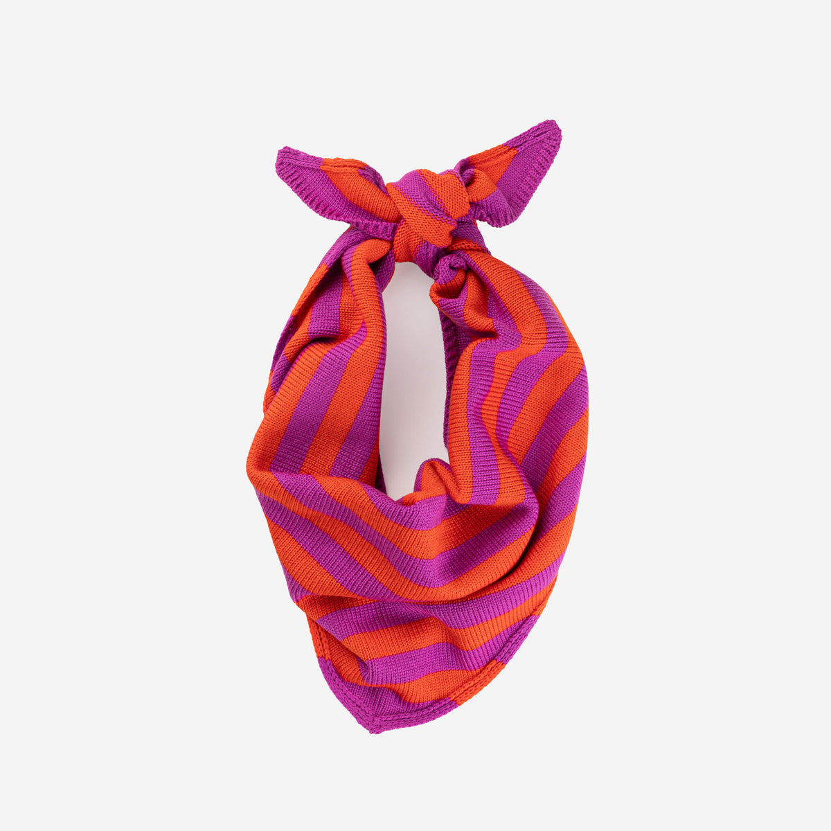 Simple Stripe Triangle Scarf - Poppy & Magenta