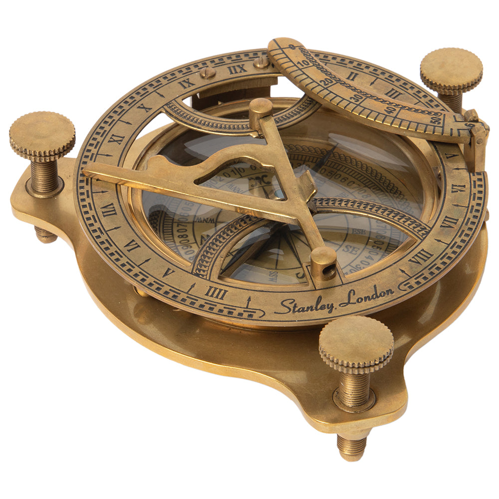 Brass Sundial Compass - Patina Finish