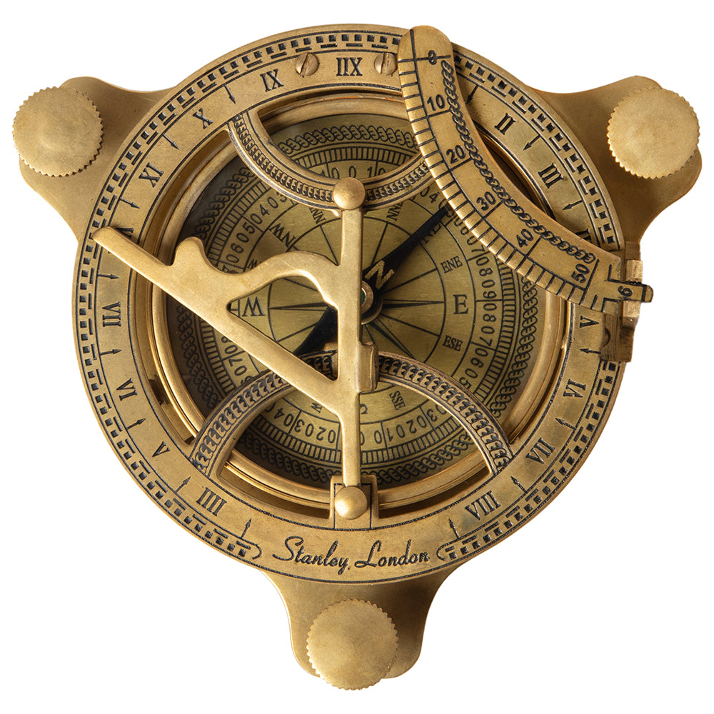 Brass Sundial Compass - Patina Finish