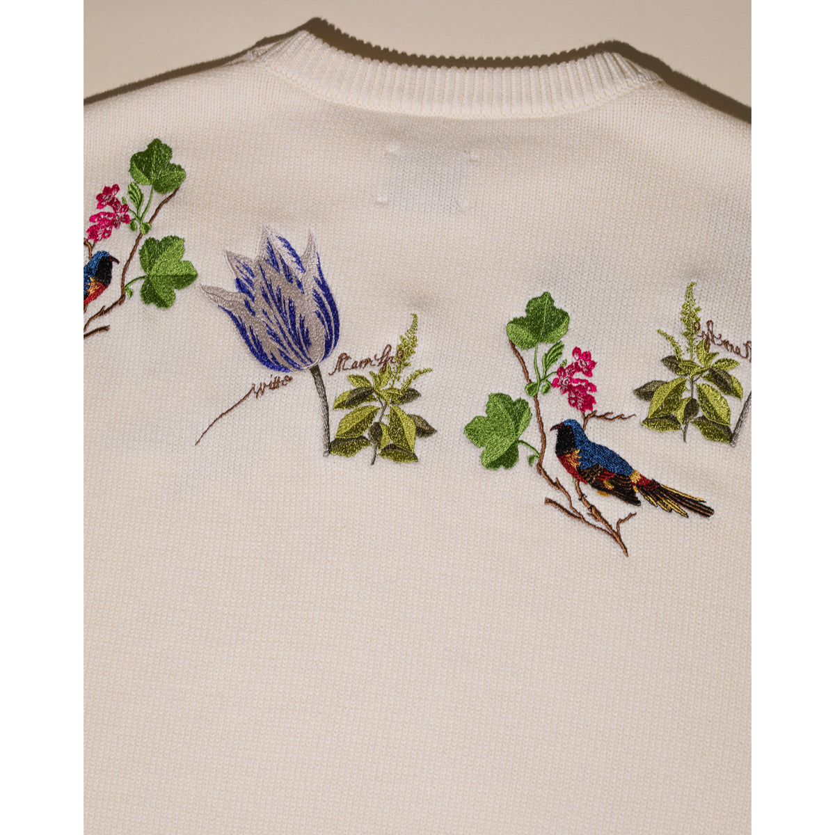 Witte Marvelje Knitted Embroidery Crewneck - Cream