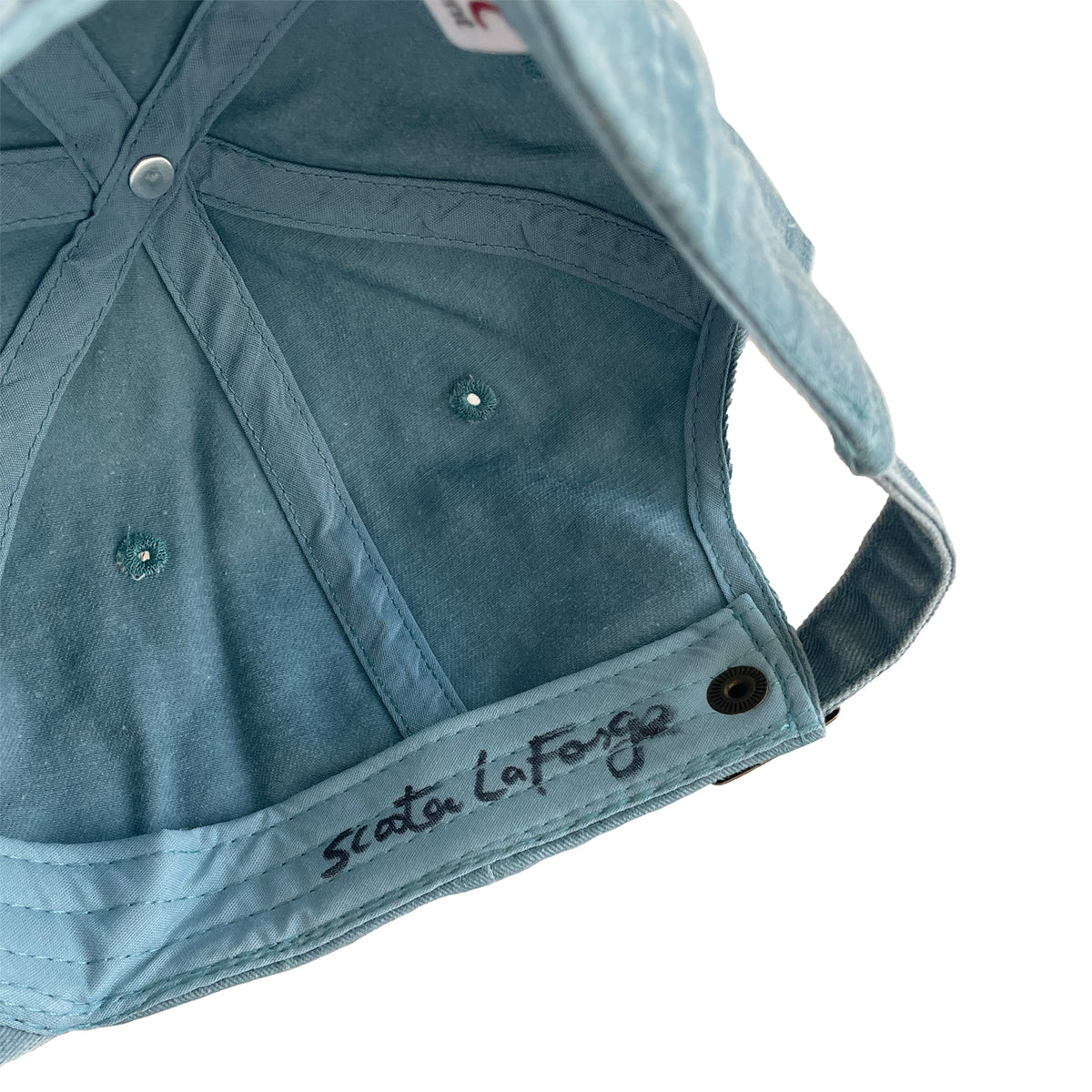 Close-up of a blue cap 