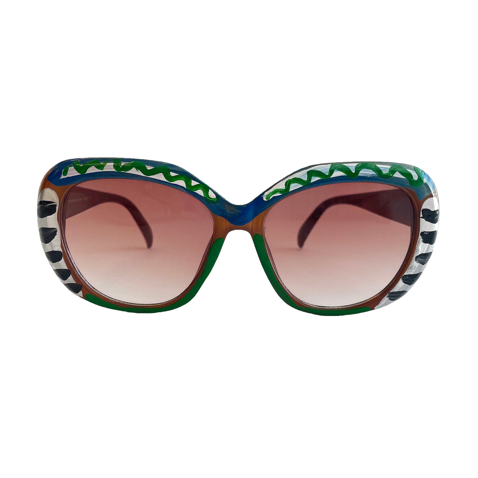 Sunglasses with decorative frame on a white background