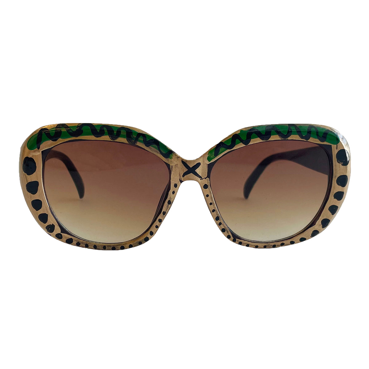 Sunglasses with decorative frame on a white background
