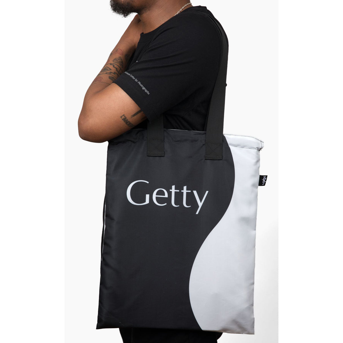 Getty Logo Reflective Reversible Tote Bag / Backpack