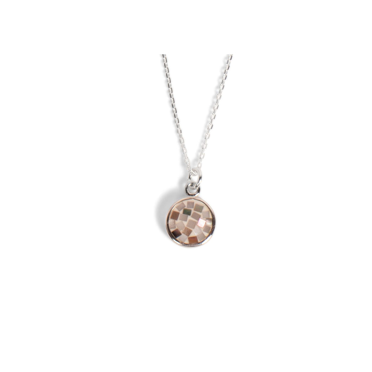 Mother-of-Pearl Mini-Mosaic Pendant Necklace