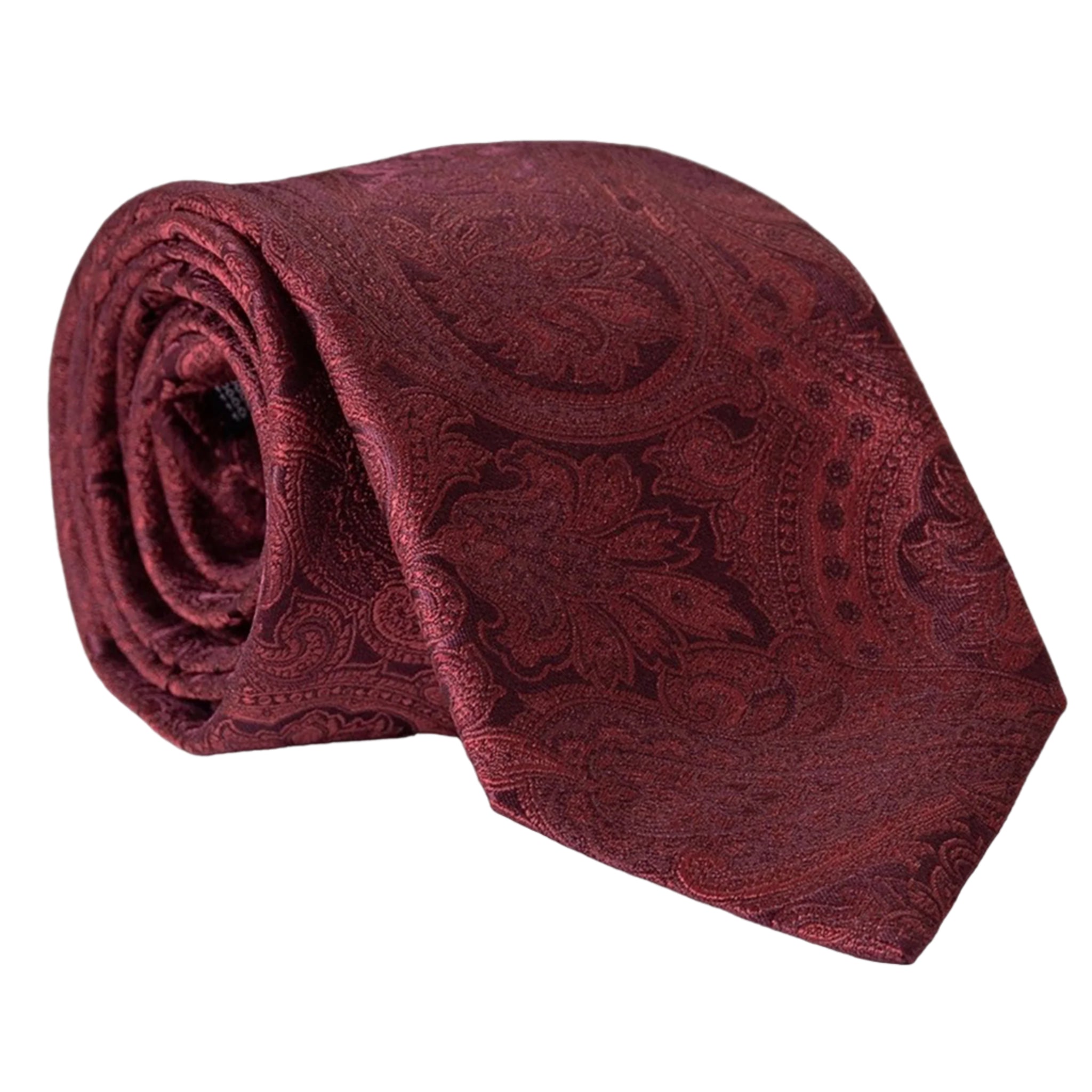 Silk Jacquard Tie - Burgundy - Getty Museum Store