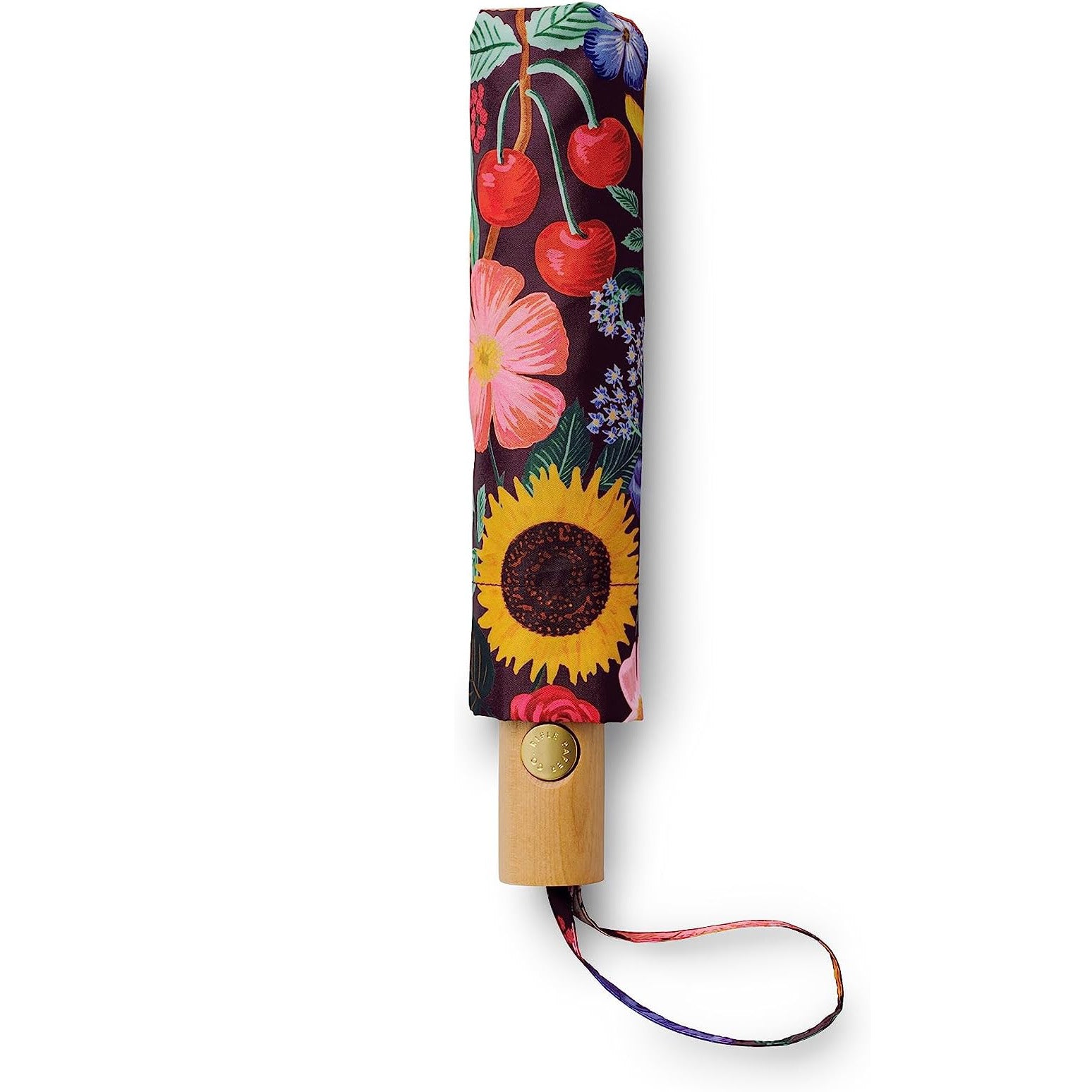 Floral-patterned umbrella on a white background