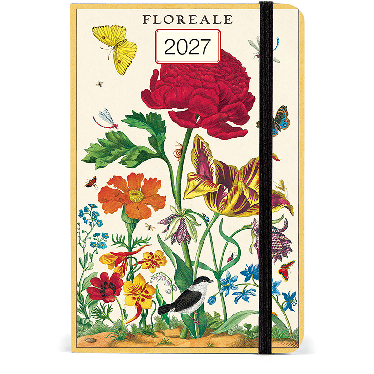 Floral design planner cover with 'Floreale' branding and '2027' on a white background