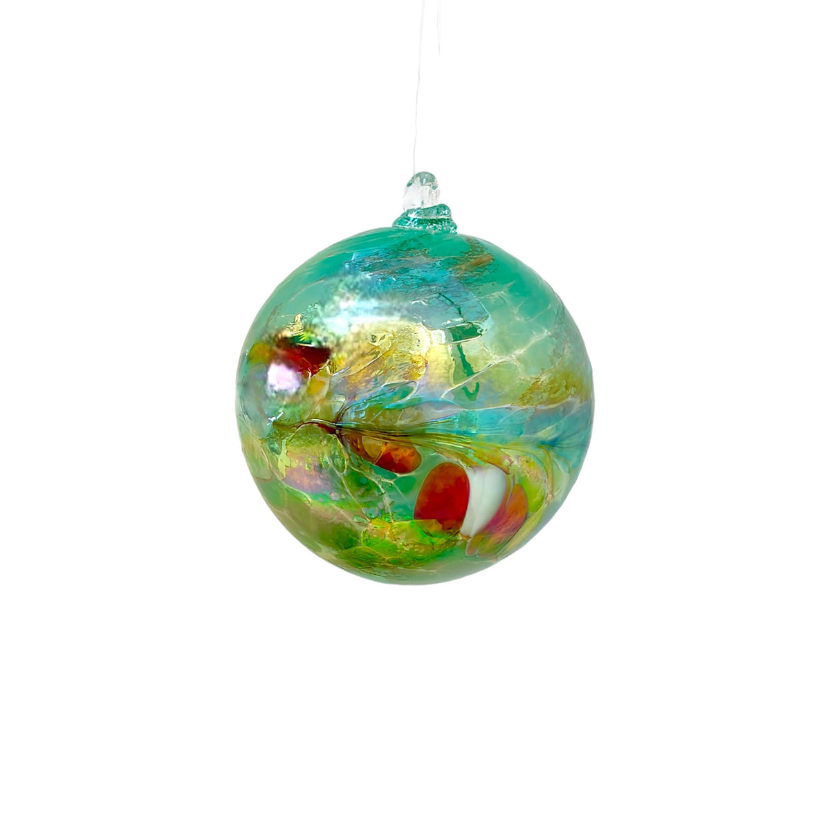 Iridescent Glass Ornament – Green