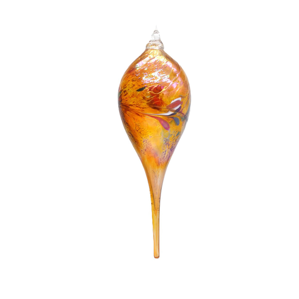 Iridescent Glass Ornament – Gold Cone