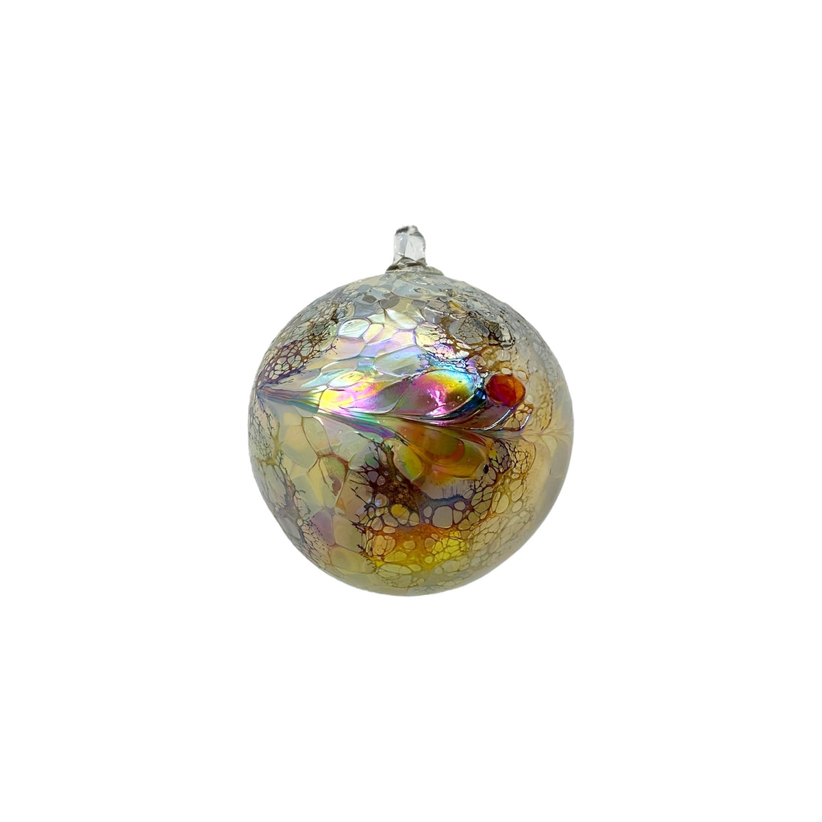 Iridescent Glass Ornament - Beige