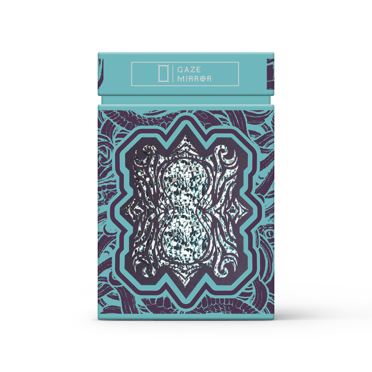 Decorative box with intricate design and 'Gaze Mirror' branding on a white background