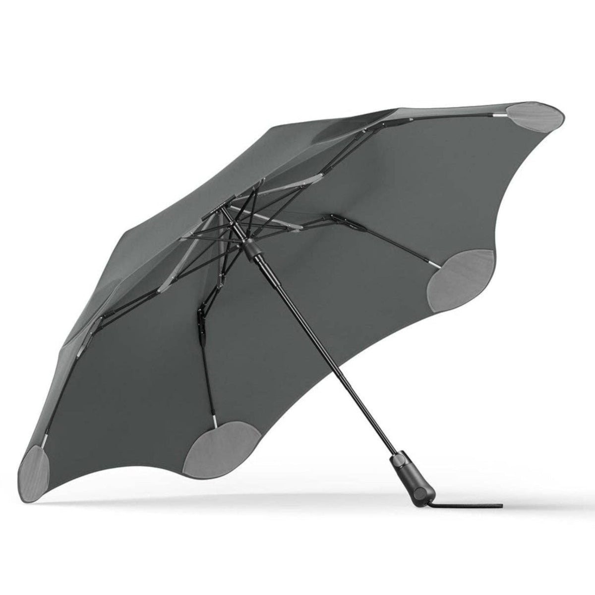Gray umbrella on a white background