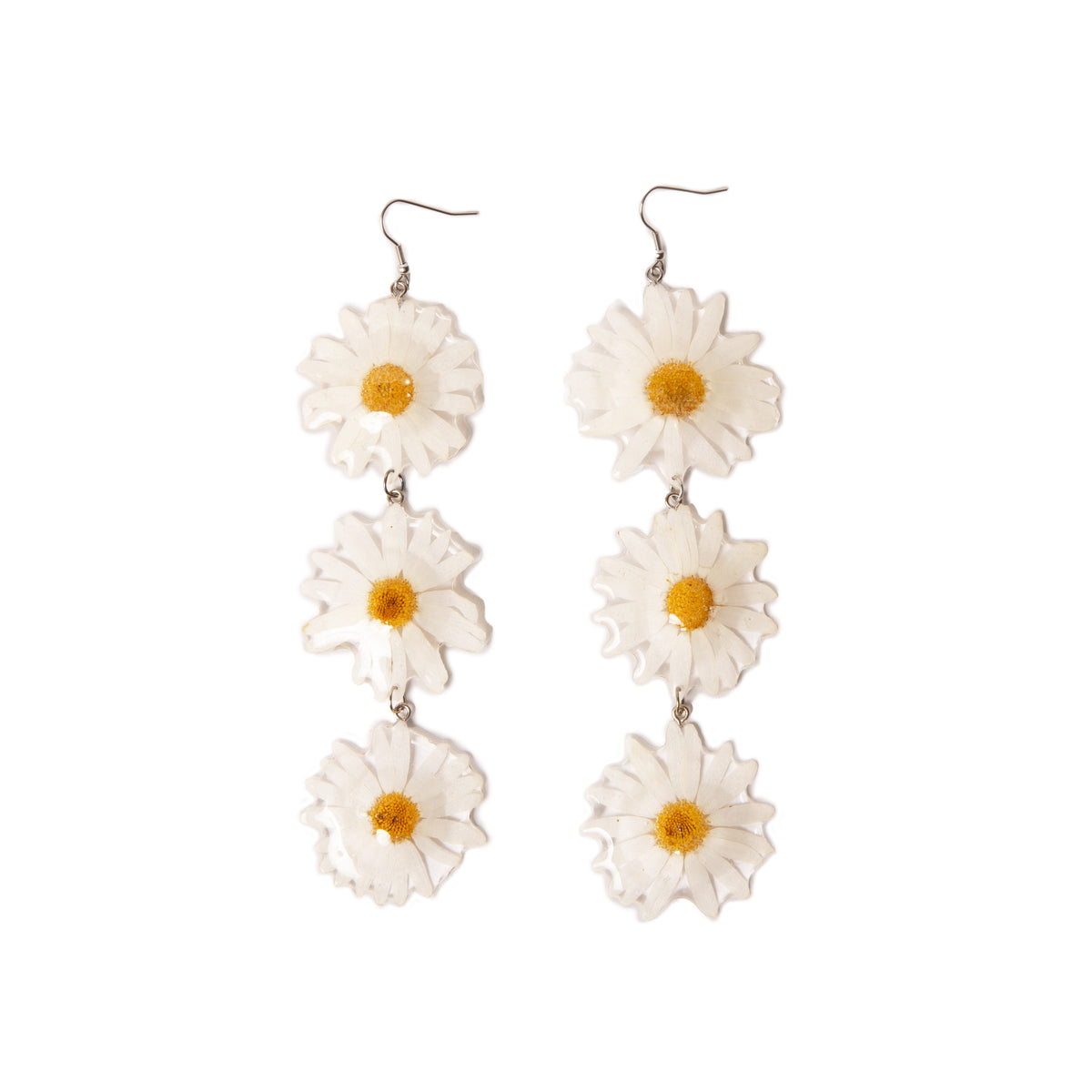 Pressed Daisy Statement Earrings