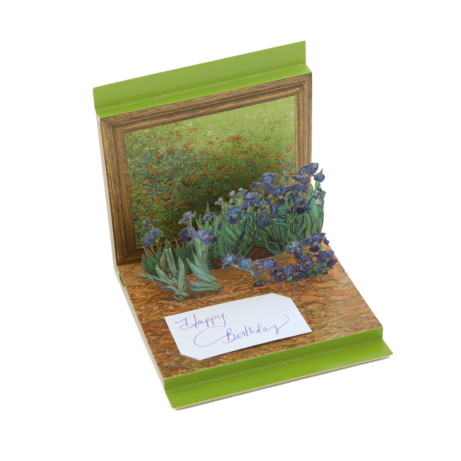 Pop-up card with floral design and 'Happy Birthday' message on a white background