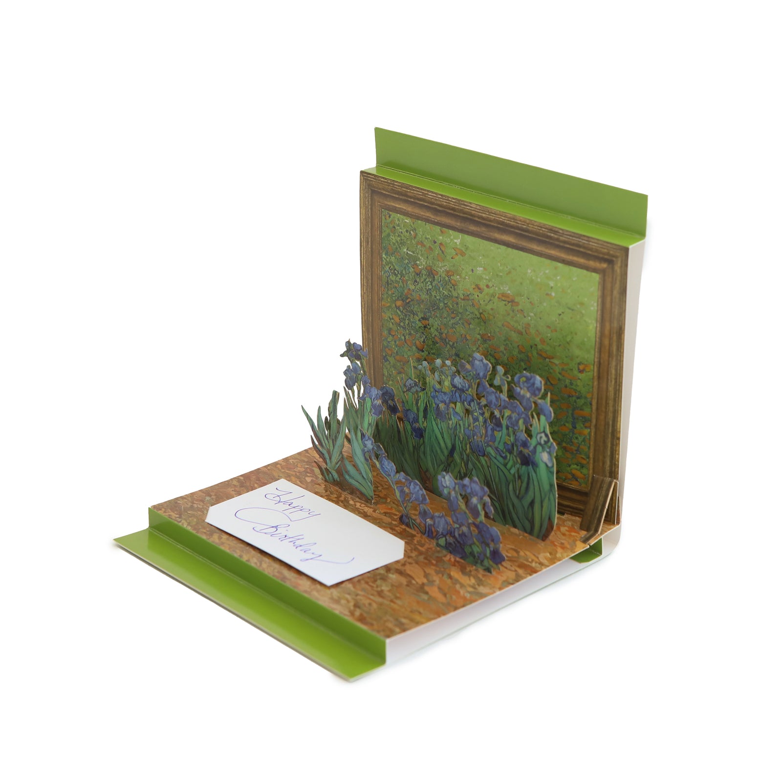 Pop-up card with floral design and 'Happy Birthday' message on a white background