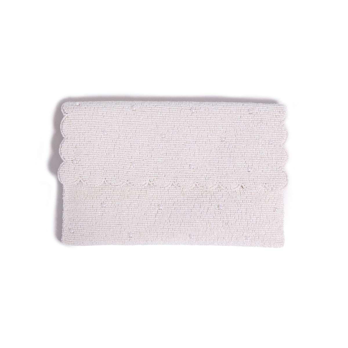 Pearl clutch on white background