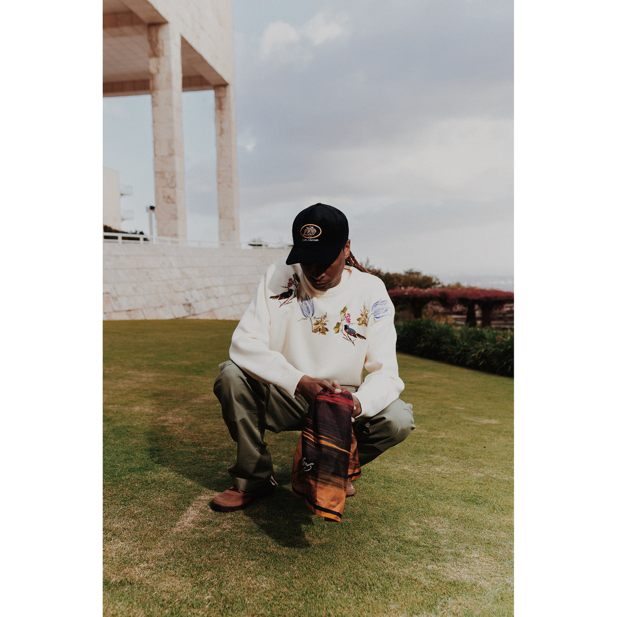 Witte Marvelje Knitted Embroidery Crewneck - Cream