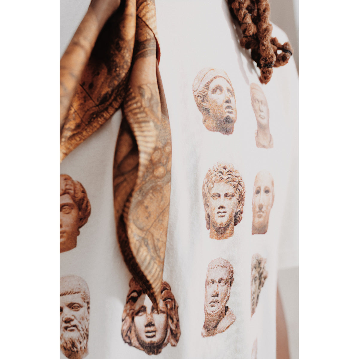 Sculpture Heads Graphic Tee - Cream