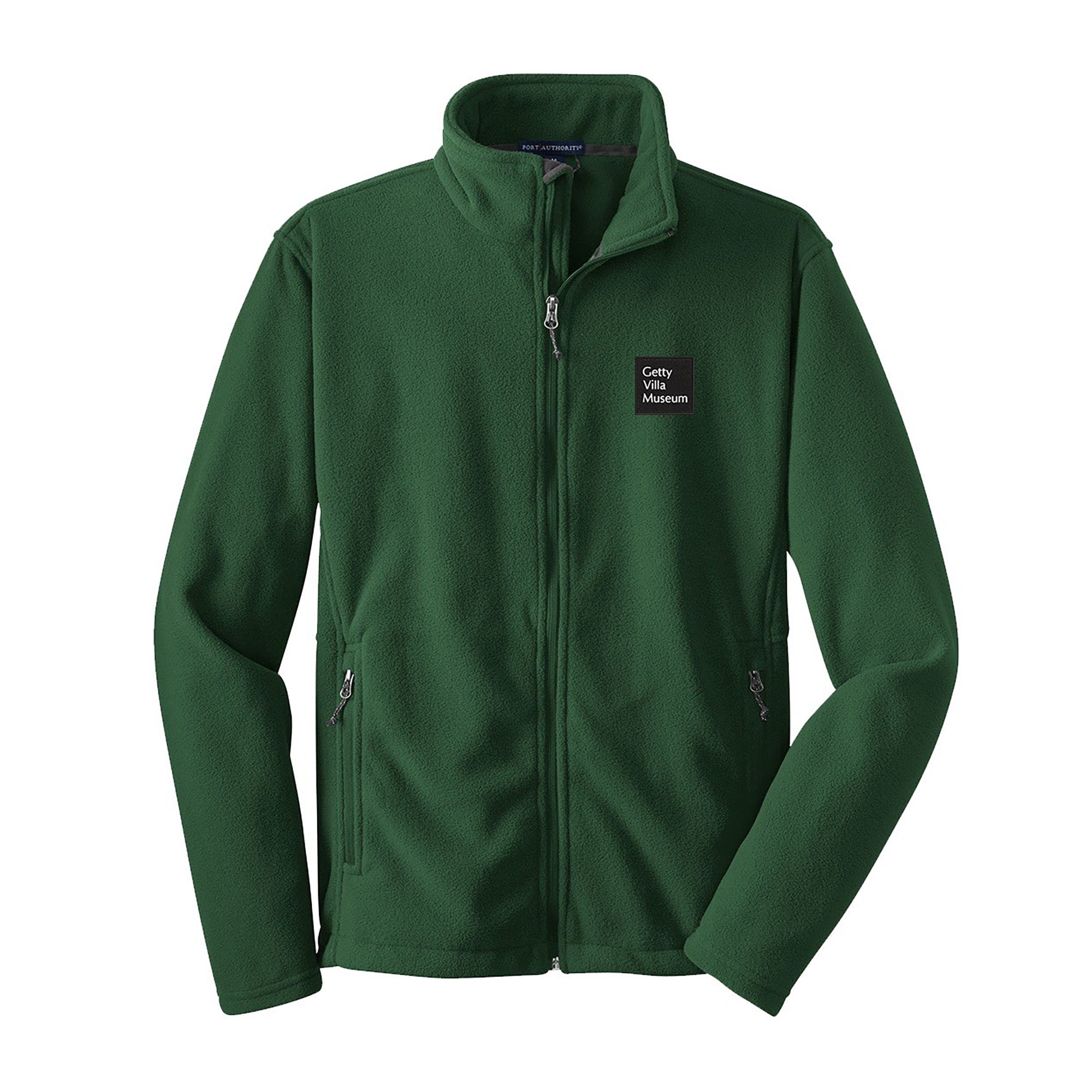 Green jacket with a logo on a white background