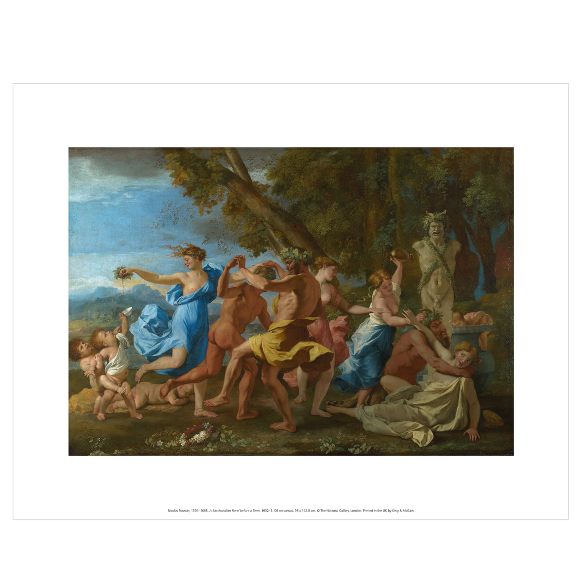 Poussin Print -  A Bacchanalian Revel Before a Term