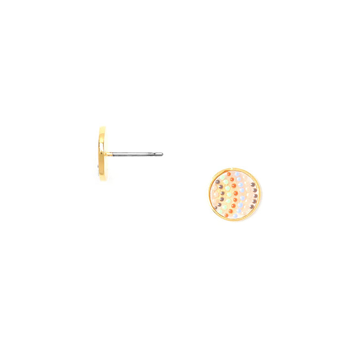 Enamel Motif Stud Earrings