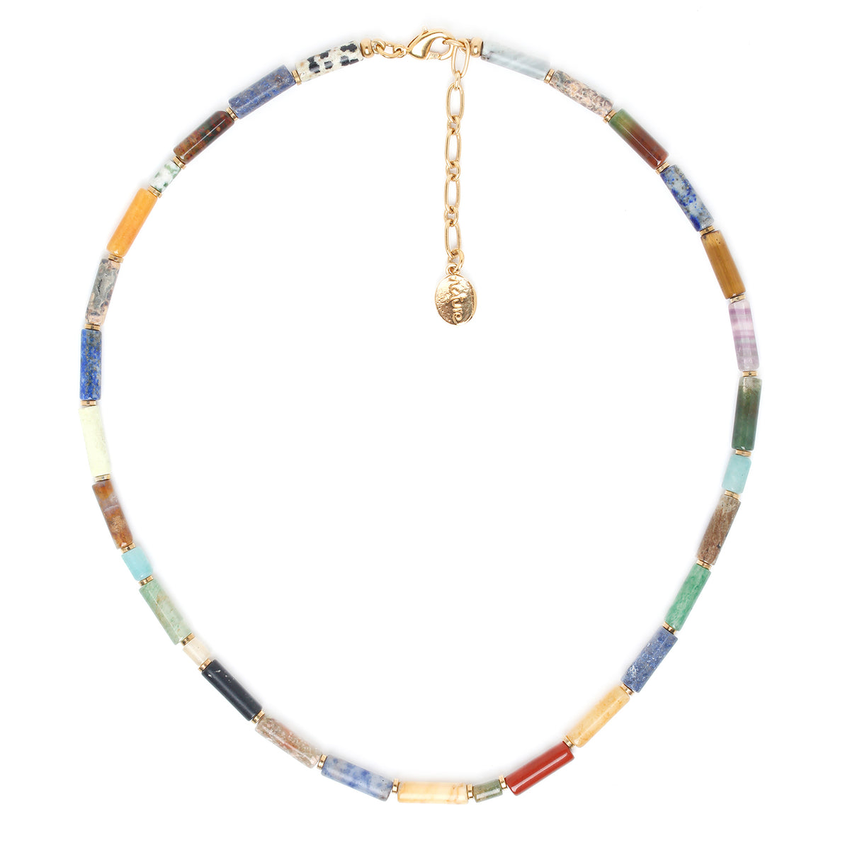 Cylindrical Mixed Bead Necklace