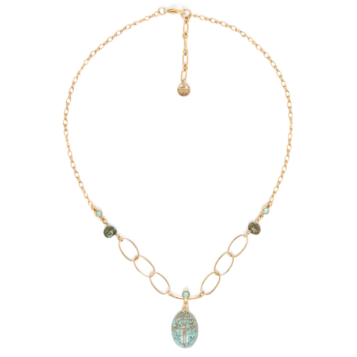 Turquoise Scarab Pendant Necklace