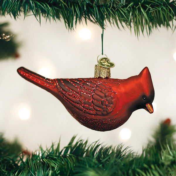 Handblown Glass Ornament - Northern Cardinal